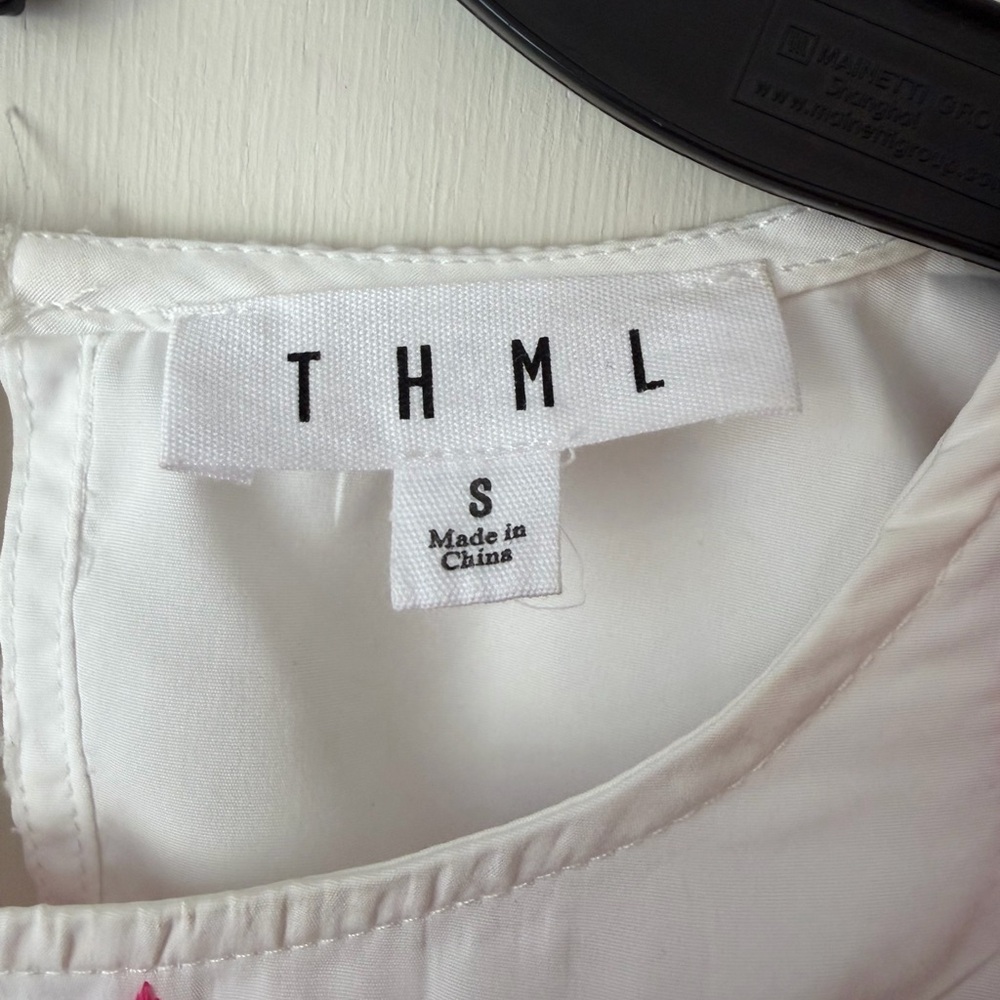 THML White Blouse with Pink Embroidery - Picture 3 of 6
